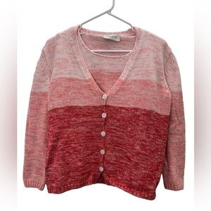 Gispa Italian Knit Pink Ombré Cardigan Tank Set Size L